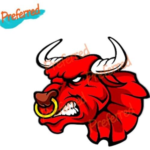 High Quality Decals Exterior Accessories Red of Angry Bull Vinyl Car Stickers Jdm Camp Window Decal Graphic Decorative