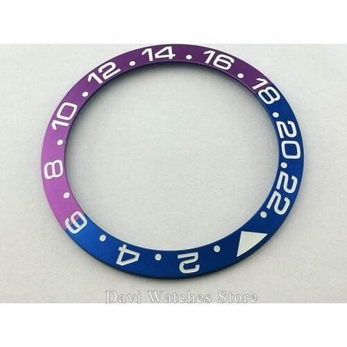 High Quality Watch Bezel 38mm blue purple Titanium Watch Bezel Insert For 40mm Parnis Automatic Mens Watch