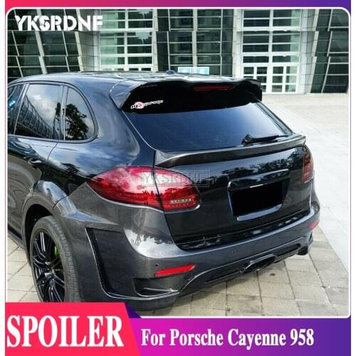 YKSRDNF Real Carbon Fiber Rear Wing Trunk Lip Roof Spoiler For Porsche Cayenne 958 2011 2012 2013 2014 YEAR