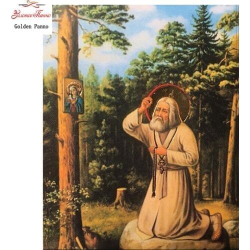 Golden Panno 5d Diy Cross Stitch Religion Icon of Leader Diamond Mosaic true religious men diamond embroidery rhinestone09