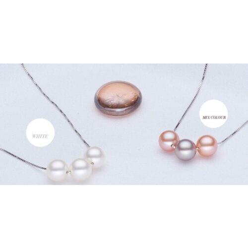 1pcs Top rating 8.5-9mm AAAA+ multicolor pendant/necklace 925s chain(16''/18'')