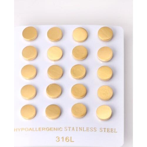 10 Pairs Pendientes Round CZ Earrings Kid Accessories Classic Style Gold Color Push Back Stud Earrings Wedding Dropshipping