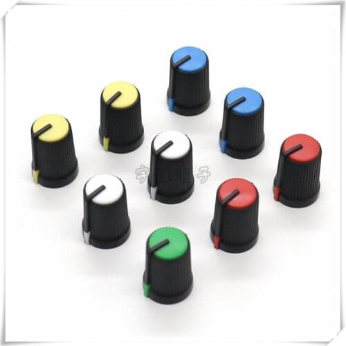 10 Pieces Mixer Adjustment Knob Diameter 12mm Height 17mm Plastic Knob Cap 270 degrees D-Shaped Inner Hole 6mm