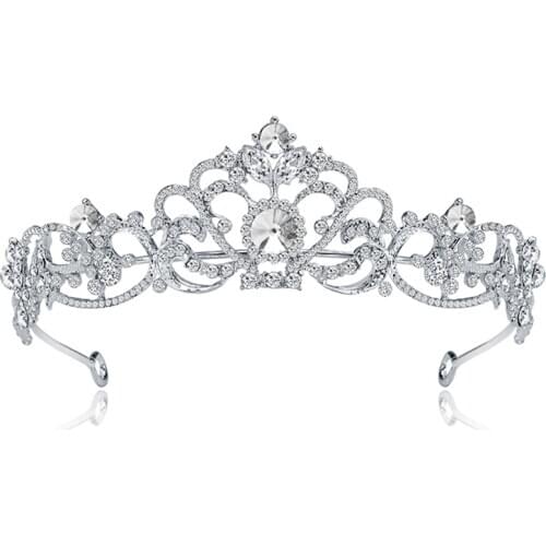 10 PCS /Lot Wholesale Elegant Wedding Crown for Bridal Headpiece Clear Crystal Bride Tiara Wedding Hair Accessories