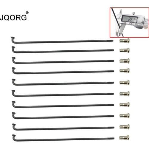 12 Gauge Diameter 2.6 mm Black Color Electric Bike Spokes Material 45# Steel J-bend Round Body Electric Bicycle Spokes With Nuts