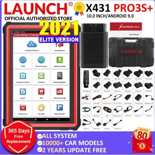 2021 Elite LAUNCH X431 PRO3S+ 10.1 Automotive diagnostic tool Car Full System Scan tool OBD OBD2 Code Reader Scanner Pk X431 V