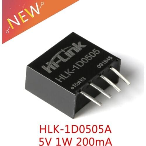 5 Pcs/Lot HLK-1D0505A Power Supply Modules 5V 1W 200mA DC to 88% Transfer Efficiecncy Replace B0505S-1WR3
