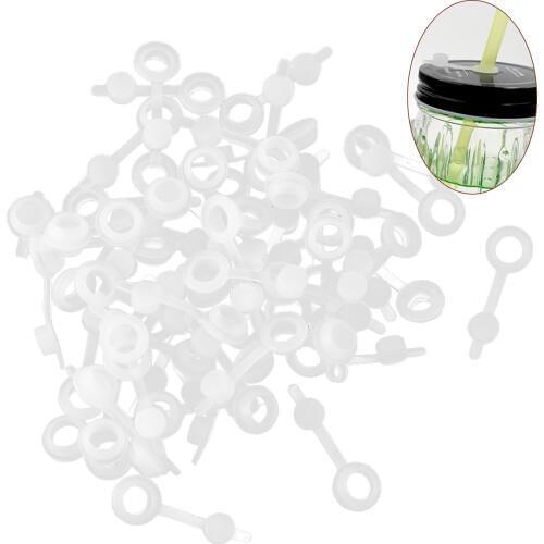 50Pcs Silicone Straw Hole Grommets with Attached Plugs for Mason Jar Lids Fermentation Airlock Lids Homebrewing Wine Beer Making