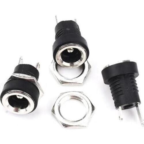 10pcs DC-022B 3A 12V Female DC Power adapter dc connector DC022B 5.5 X 2.5 2.1 mm 3.5 X 1.3 mm DC Power plug male 5.5*2.1mm