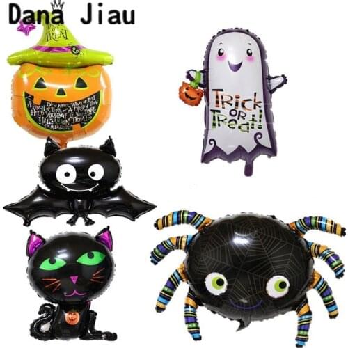 Big Halloween Party Decorations pumpkin Foil balloons ghost black bat skeleton bithday holiday Inflatable toy balls