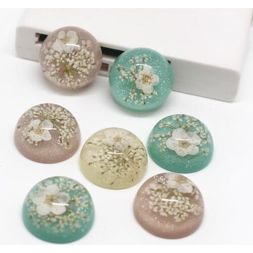 5pcs Korean Cherry Blossoms Embellishment Flower Resin Flatback Cabochon Beads DIY Crafts Earring Findings Wedding Jewelry Make