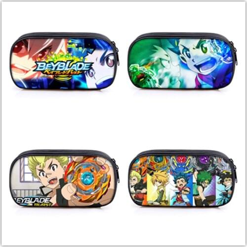 Anime Bakuten Shoot Beyblade Logo Pencil Case Boys Girls Students Stationery Bag Girls Large Capacity Cosmetic Bag