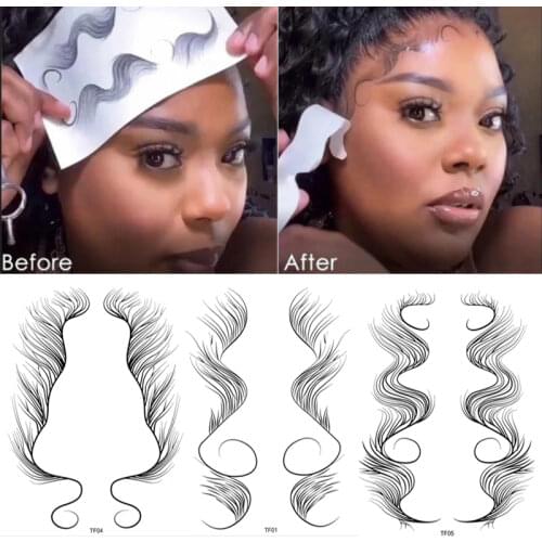 Makeup Baby Hair Tattoo Sticker 5 Styles Hair Edges Tattoo Waterproof DIY Temporary Tattoo Edges Beauty Tools Hairline Sticker