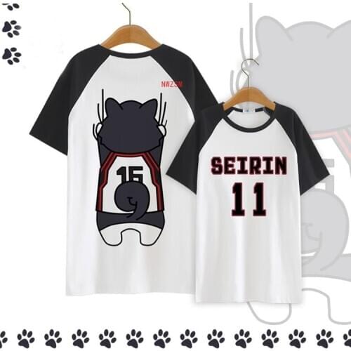 3Colors Kurokos Basket ball Seirin 11 Kuroko Tetsuya T-shirt Cosplay Costume Kuroko No Basuke Short Sleeve Cotton Tee Shirt