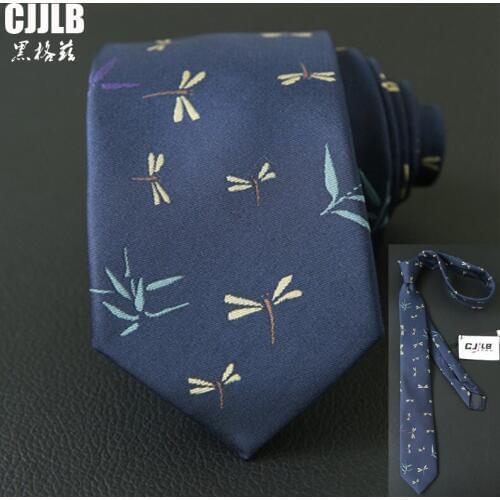 Necktie Dragonfly Design Men Navy Blue Classic Ties for Bridegroom Mens 6cm Slim Neck Ties Wedding Tie Skinny Groom Tie for Men