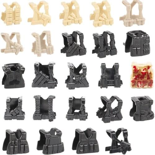 BRICKPANDA Military Soldiers Weapons Accessories Building Blocks WW2 US Army Figures Vests Body Armor Arm Bricks Model Kid Toys
