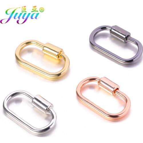 Juya 4pcs/lot Wholesale DIY Creative Carabiner Fasteners Screw Lock Clasps Accessories For Handmade Punk Jewelry Making Supplies