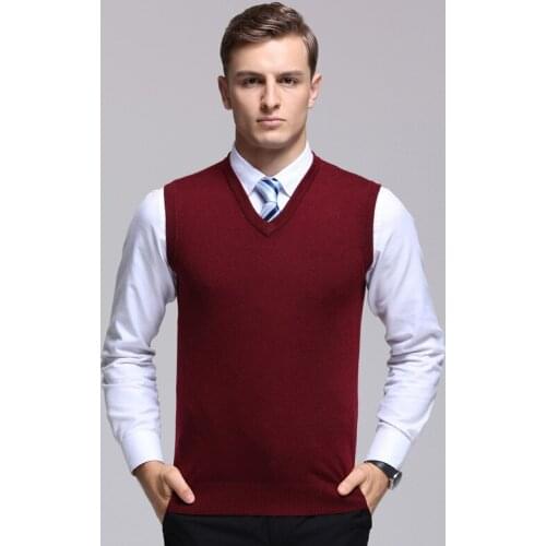 MRMT 2021 Brand Mens Woolen Vest Base Sleeveless for Male Woolen V-neck Sweater Vest