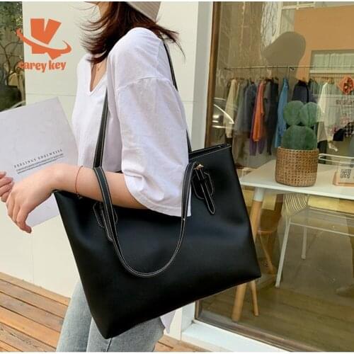 CAREY KAY Women 2021 New Large-Capacity Top-Handbags Luxury Fashion Tote Bags All-Match Travel Office Lady PU Shoulder Bags