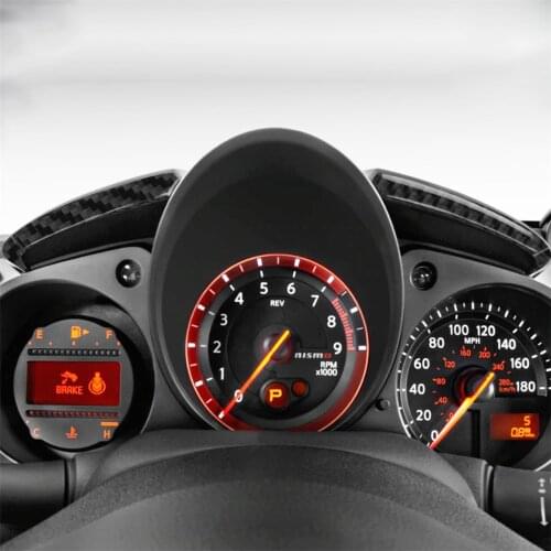 Carbon Fiber Dashboard Speedometer Panel Cover Stripe Trim for Nissan 370z 2009+ Interior Decoration Car Accessories Stickers