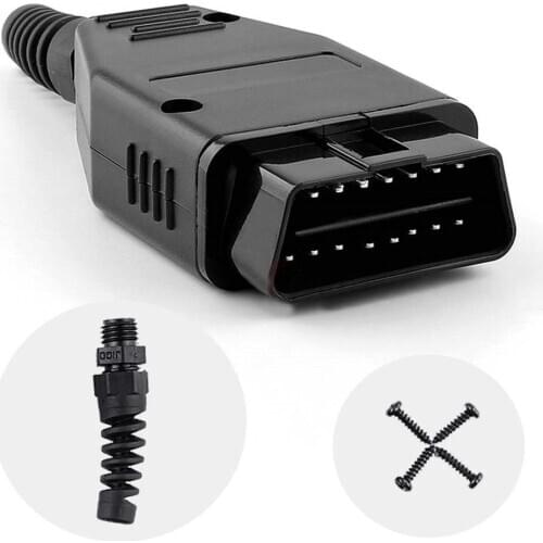 Durable 16 Pin Male Shell Diagnostic Adaptor Cable OBD2 Connector Plug Auto Tool
