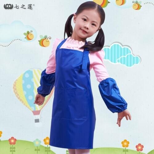 Simple princess childrens apron set 88005 childrens drawing clothes smock waterproof apron + sleeves