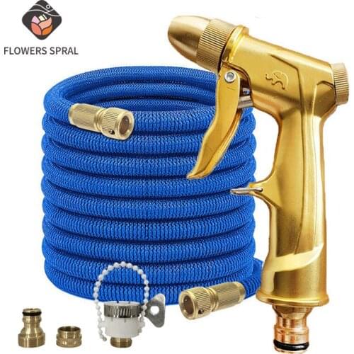 Hot Sale 3 Times Expandable Garden Hose Magic Stretch European Hose Garden Watering Hose High Pressure Car Water Gun Sprayer