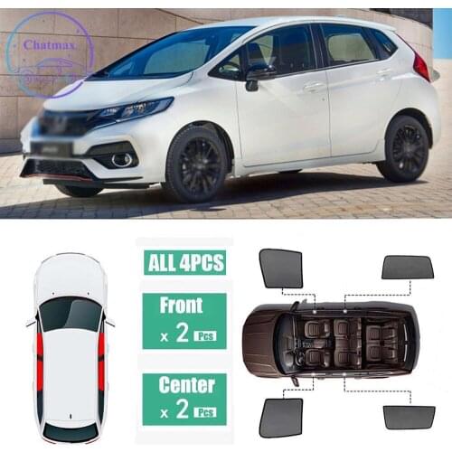 For Honda FIT JAZZ 2014-2018 Window Sunshade UV Protection Ray Blocking Mesh Visor Laser Black Net Yarn