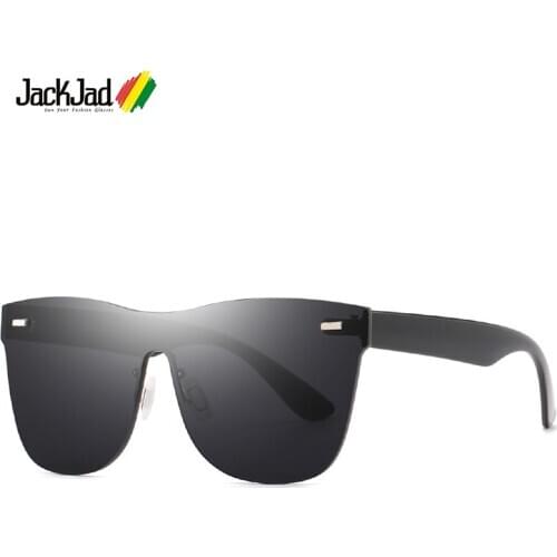 JackJad 2021 Fashion Cool Unique Rimless Style Rivets Sunglasses Men Women Mirrored Brand Design Sun Glasses Oculos De Sol 8213