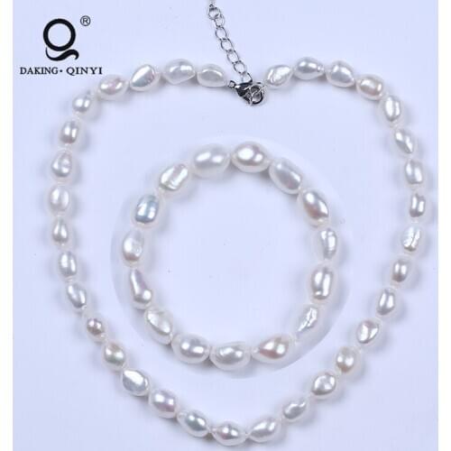 9-10mm AAA Grade Custom Freshwater Pearl Wedding Necklace Jewelry Set