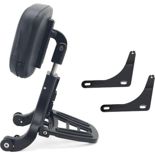 Multi-Purpose Driver Passenger Backrest Black Chrome For Harley Slim Deluxe Heritage 2018-2020