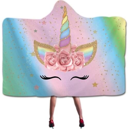 Cartoon Unicorn Coral Fleece Blanket Sofa Bed Microfiber Thick Throw Blanket Single Bedspread Animals Blanket Baby Kids Adult