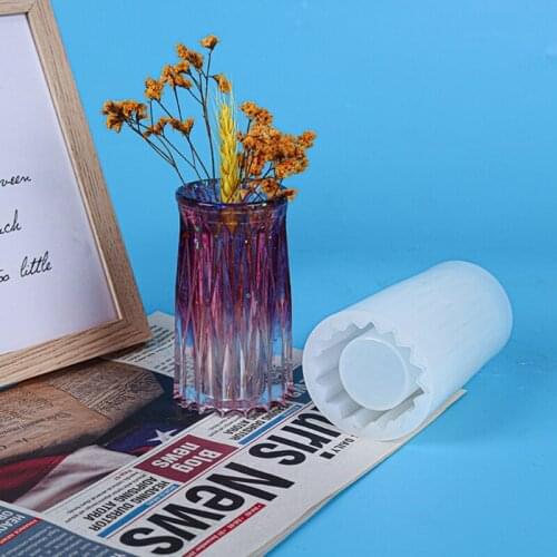 Vase Crystal Epoxy Resin Mold Flowerpot Plant Pot Silicone Mould DIY Crafts Home Decorations Casting Tools
