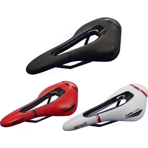 Ultralight MTB Bicycle Seat Saddle Breathable PU Leather Hollow Comfortable Bike Cushion Road Cycling Racing Shockproof Saddle