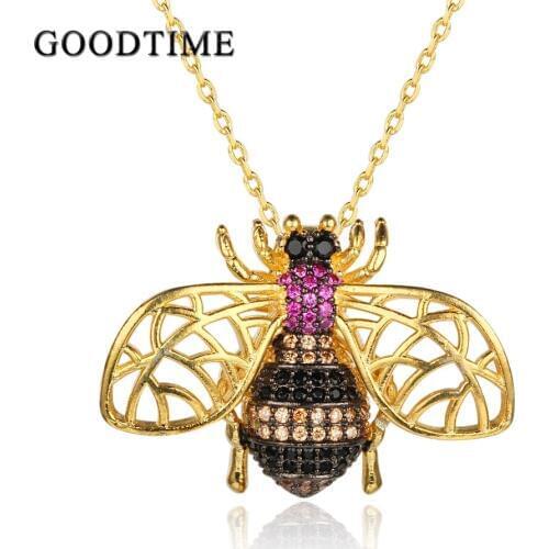 Top Quality Bee Insect Necklaces & Pendants For Women / Men Pins Fashion Dress Coat Accessories Cute Jewelry Christmas Gifts