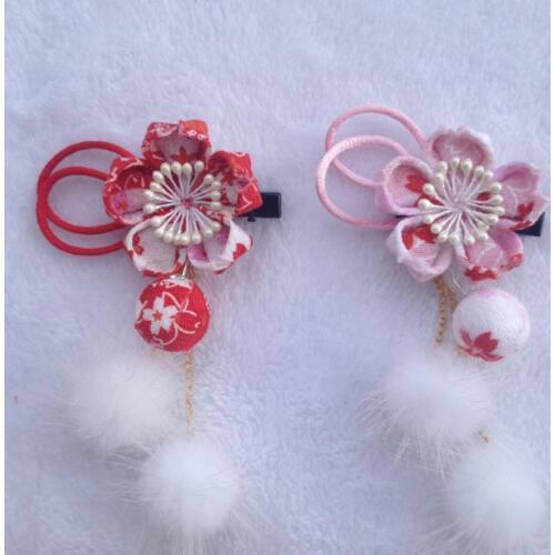 Hand made hairpin cloth hair clip barrettes Japanese chinese cheongsam style anime cosplay accessories free shipping flower ball