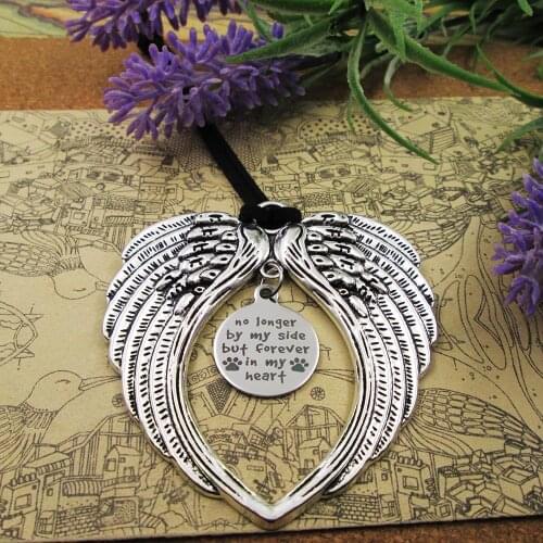 No longer by my side forever in my heart for earview mirror chram Christmas tree mirror dangle car accesories