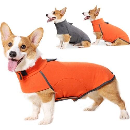 Winter Dog Clothes for Medium Large Dogs Thicken Fleece Lining Dog Hoodies Adjustable Soft Warm Dog Coat French Bulldog Jacket