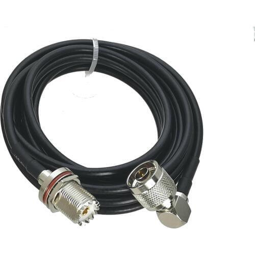 1Pcs RG58 N Male Plug Right angle to UHF SO239 Female Jack Bulkhead Nut RF Jumper pigtail Cable 50cm~50M