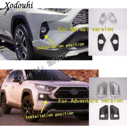 For Toyota RAV4 2019 2020 Car Sticker Styling Front Fog Light Lamp Detector Frame Cover Trim Parts Moulding Hoods 2pcs