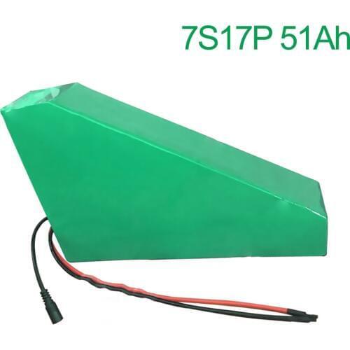 24V 51Ah 25.9V 7S17P 18650 Li-ion Battery Pack E-Bike electric bicycle 330x310x200x70x70x45mm