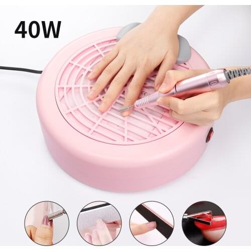 40W Nail Dust Suction Collector Fan Vacuum Cleaner Manicure Machine Tools Round Shape Nail Fans Art Manicure Salon Tools