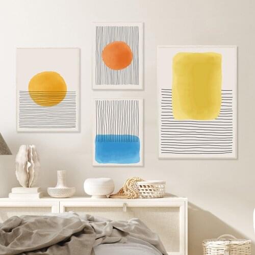 Abstract Modern Geometric Shapes Poster Boho Trendy Wall Art Canvas Painting Contemporary Prints Living Room Decoration