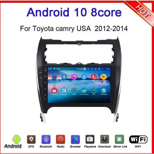 10.1inch 2din android 9.0 car dvd GPS player for camry USA Mid-East version 2012 2013 2014 car radio gps wifi 4+64GB