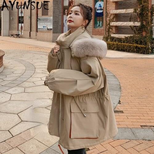 AYUNSUE Winter Jacket Women 2021 Hooded Warm Parkas Thick Coat Female Jackets Korean Style Casual Casaco Feminino Inverno Gxy79
