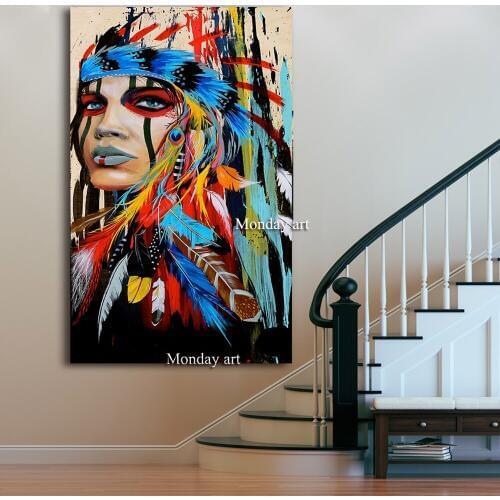 Ballet Dancer Picture Hand Painted Modern Abstract Palette Indian Oil Painting Canvas Wall Art For Living Room Home Decoration