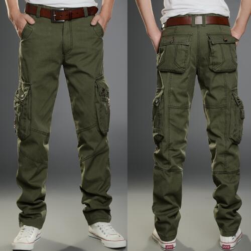 2019 New Men Cargo Pants army green big pockets decoration mens Casual trousers easy wash male autumn army pants plus size 40
