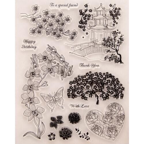 Flower Transparent Clear Silicone Stamp For DIY Scrapbooking Photo Album Decor
