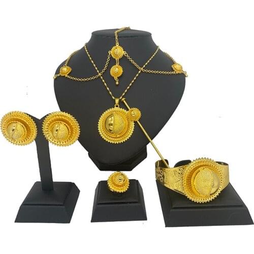 Dubai jewelry sets Nigerian wedding big Ball necklace Pendant earrings African Beads Jewelry Set Fashion Bridal jewelry sets