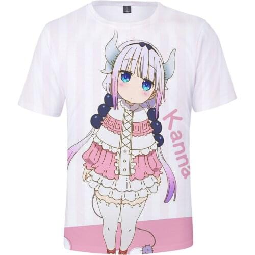 Japan Anime Miss Kobayashis Dragon Maid 3D T Shirt Women Men Short Sleeve Funny Tshirt Graphic Tees Kanna Kamui Cosplay Costume